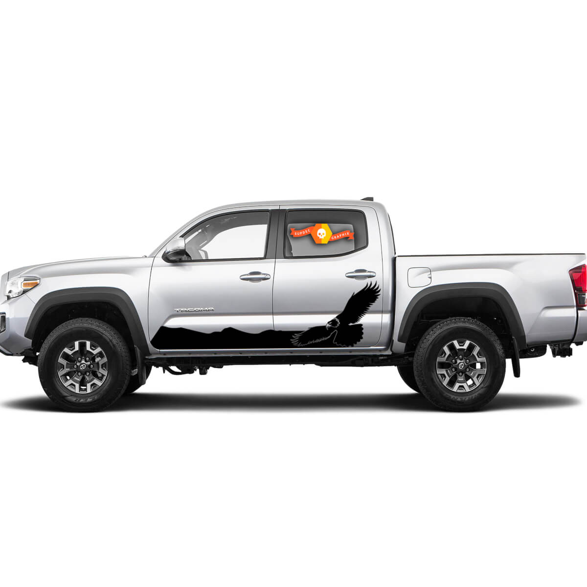 Pair Stripes for Tacoma Side Bald Eagle Hawk Rocker Panel Vinyl Stickers Decal fit to Toyota Tacoma TRD Off Road Pro Sport
