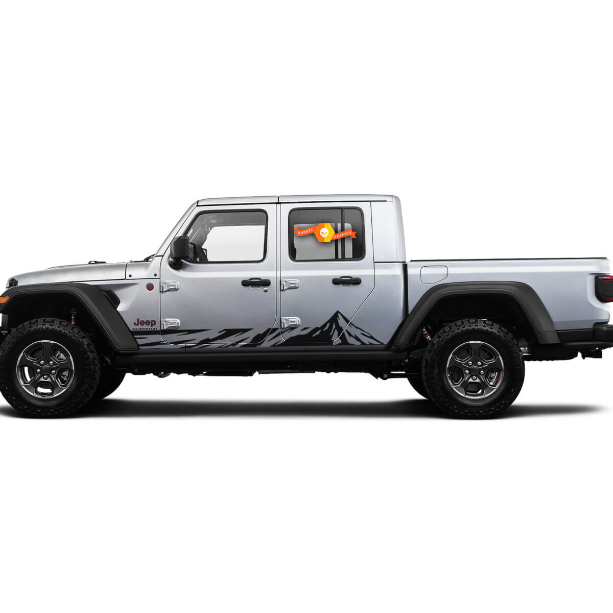 2 Side Jeep Gladiator Rocker Panel Mountain Side Vinyl Decals Graphics Sticker