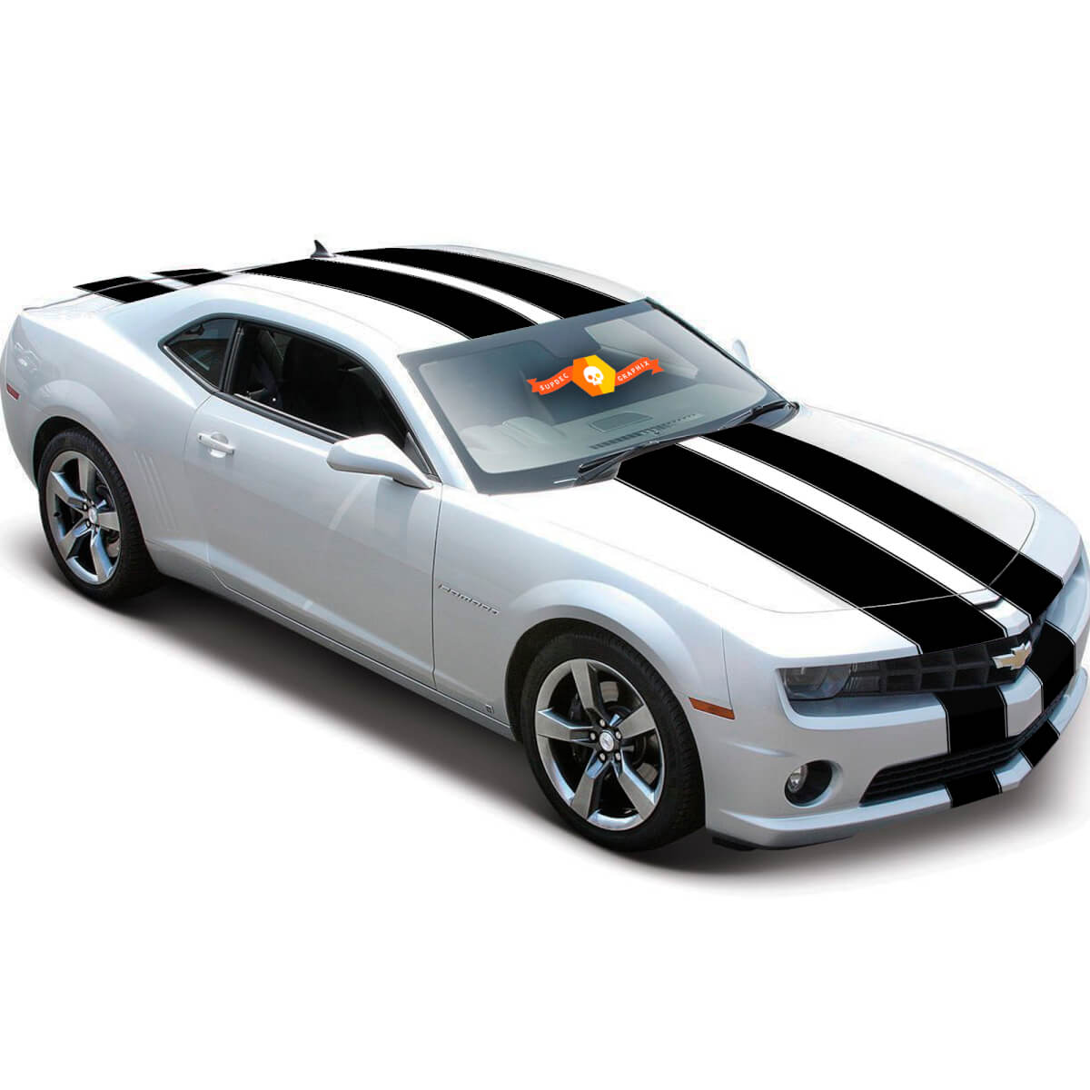 2010 - 2020 Chevy Camaro Tapered Double Rally Racing Stripes Sticker Decal 2012 2011 SS V6 1