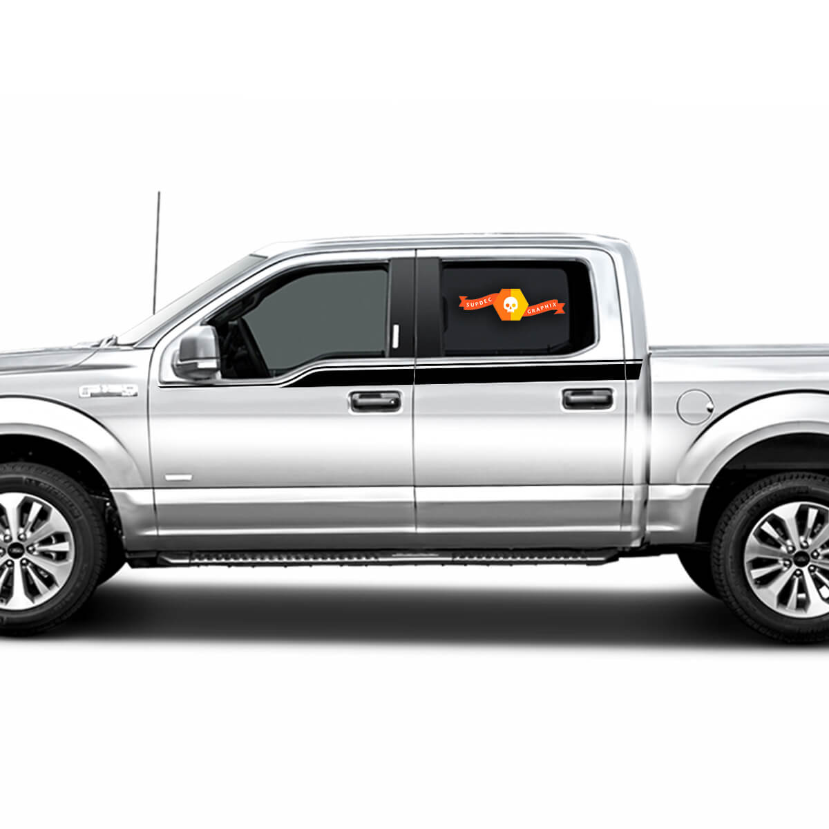 Ford F150 2009- 2014 Upper Side Bodyline Racing Rally Stripes Stickers Decals Graphics