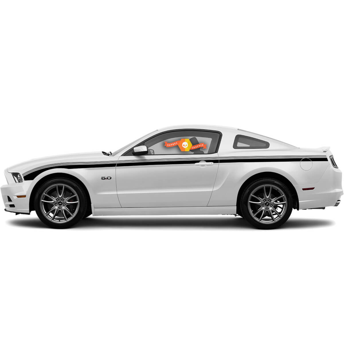 2013 2014 Ford Mustang Javelin Side Accent Strobe Stripes  Vinyl Decal Sticker Graphic