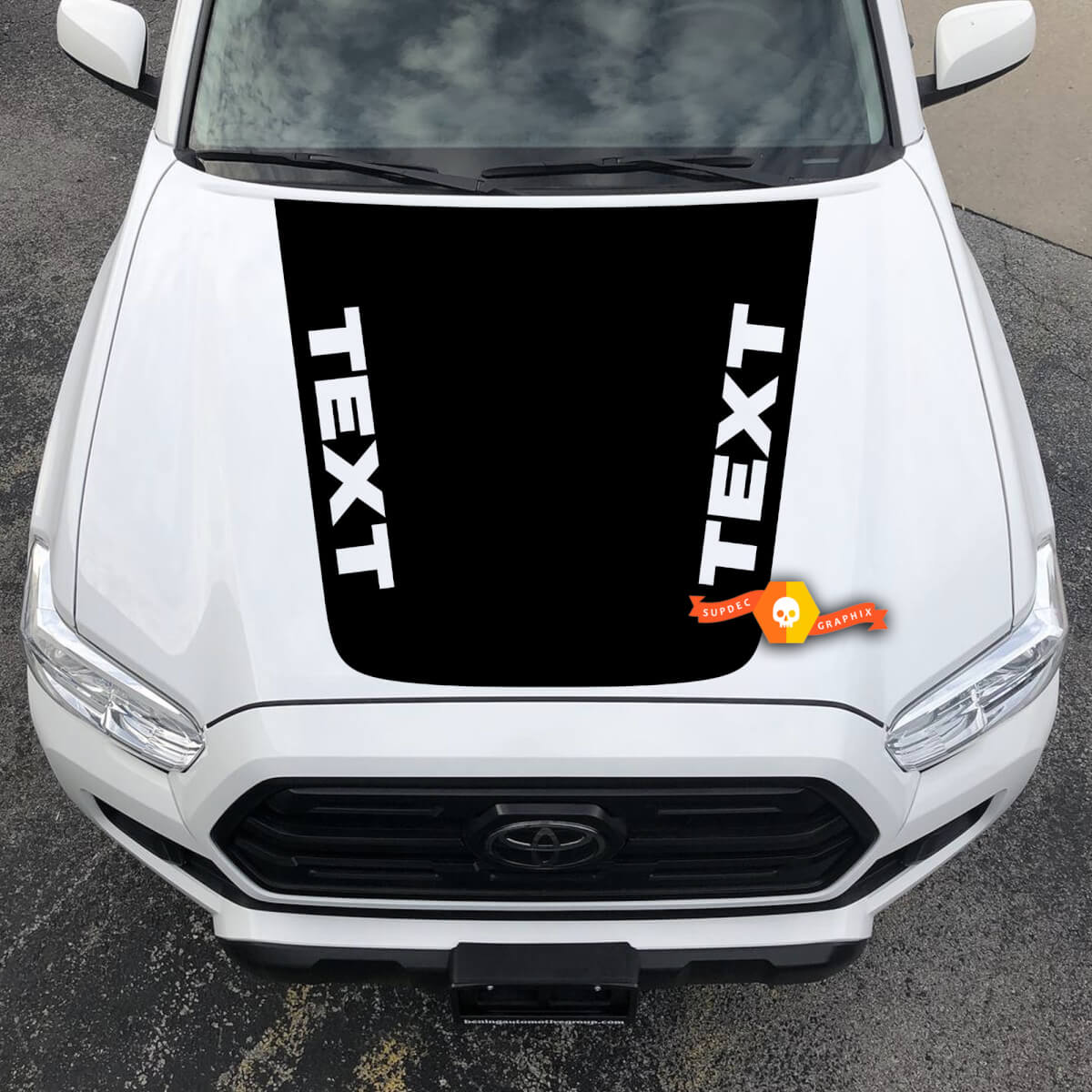 TRD Tacoma Hood NO! Scoop Blackout Custom Text Vinyl Stickers Decal fit to Tacoma 16-21