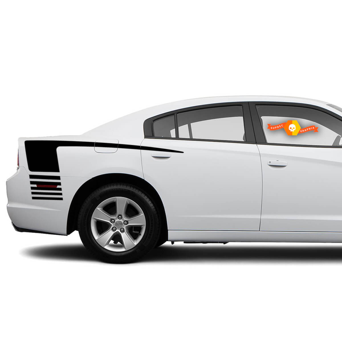 Hockey Style Strobe Vinyl Sticker Decal Stripe graphics -Fits 2012-2021 Charger RT SXT