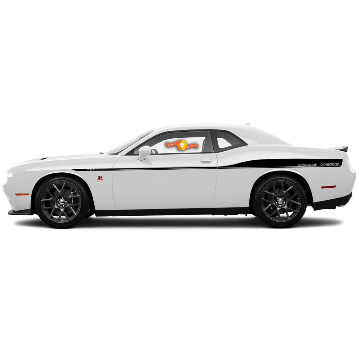2 Dodge Challenger Stripes Stickers Decals Custom Text Vinyl Graphics 15 16 17 2018 2019 2020 2021