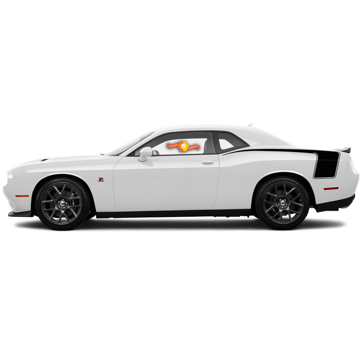 2  2015 -2018 Dodge Challenger Hockey Stick Rear Side Stripes Stickers Decals Bodyline
