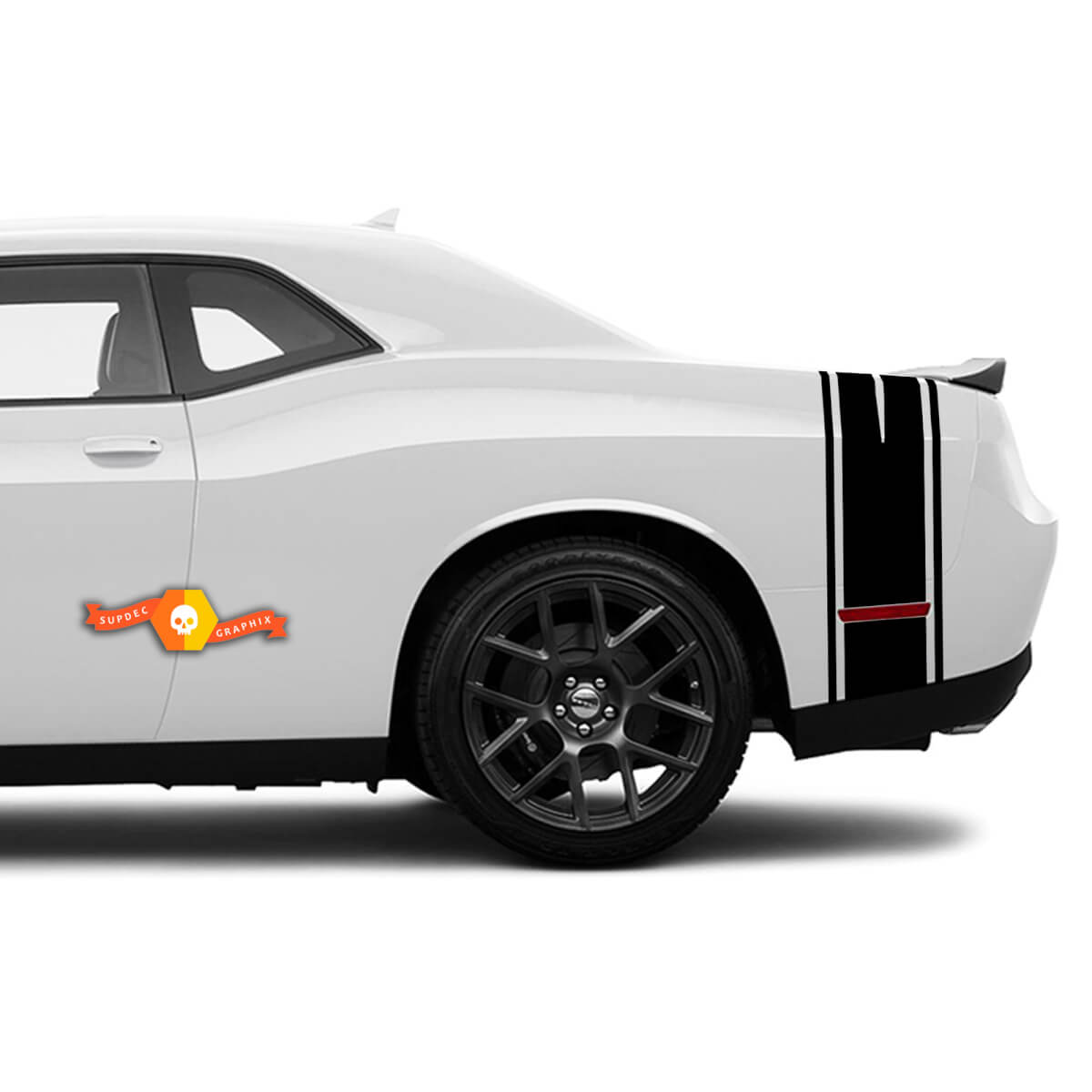 Dodge Challenger Rear Trunk Quarter Panel Side Stripes Sticker Decal Rally For 2008-2021 