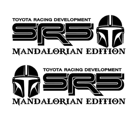 Pair SR5 Mandalorian Edition Off Road Racing Vinyl Sticker Decal for Toyota Tacoma Tundra
