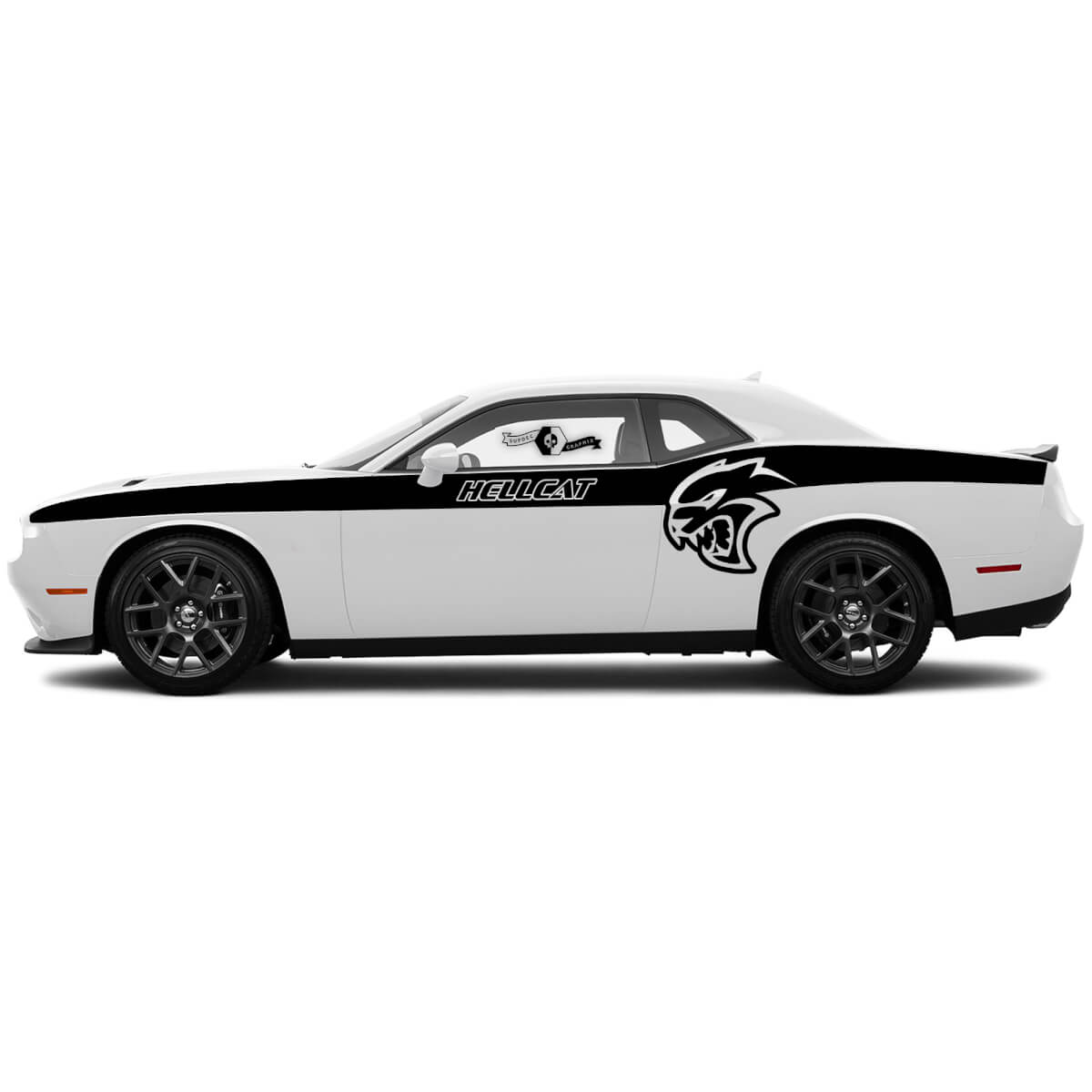 Pair SRT Hellcat decals for Dodge Challenger Door Side Fender Vinyl Decals Stickers
