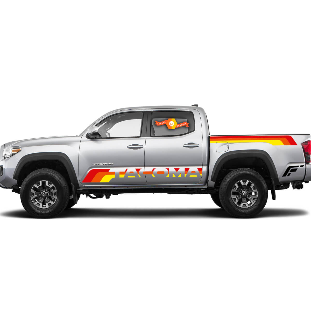 Toyota TRD old style Tacoma vintage style brown shadows Graphics side Bed Rocker Panel Sticker Decal stripe Sticker Decal