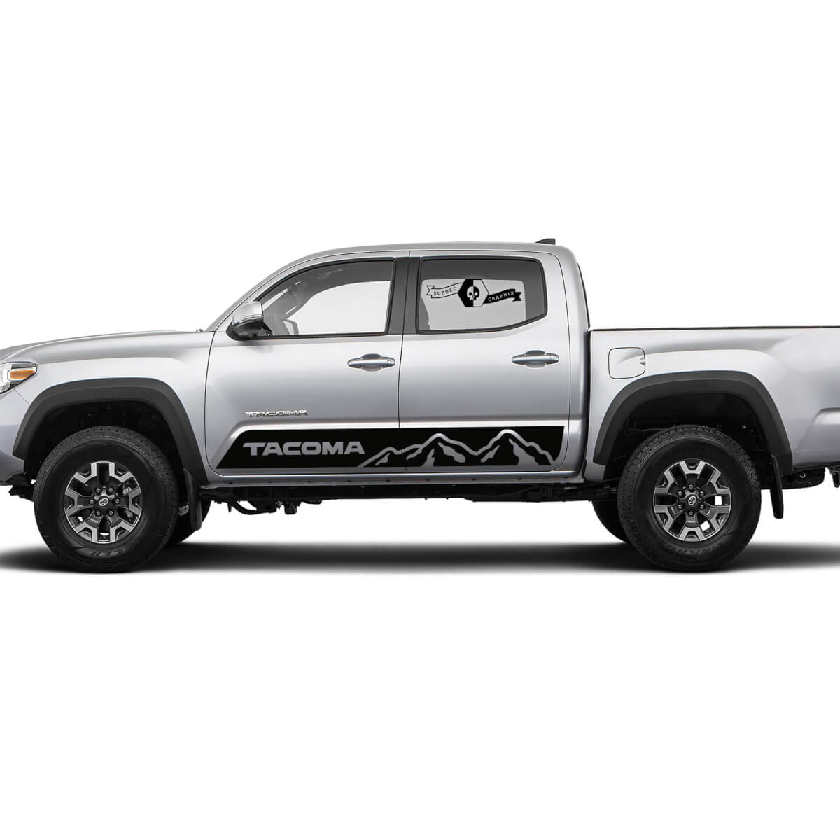Pair Stripes for Tacoma Side Rocker Mountains TRD or Custom Text Panel Vinyl Stickers Decal fit to Toyota Tacoma 