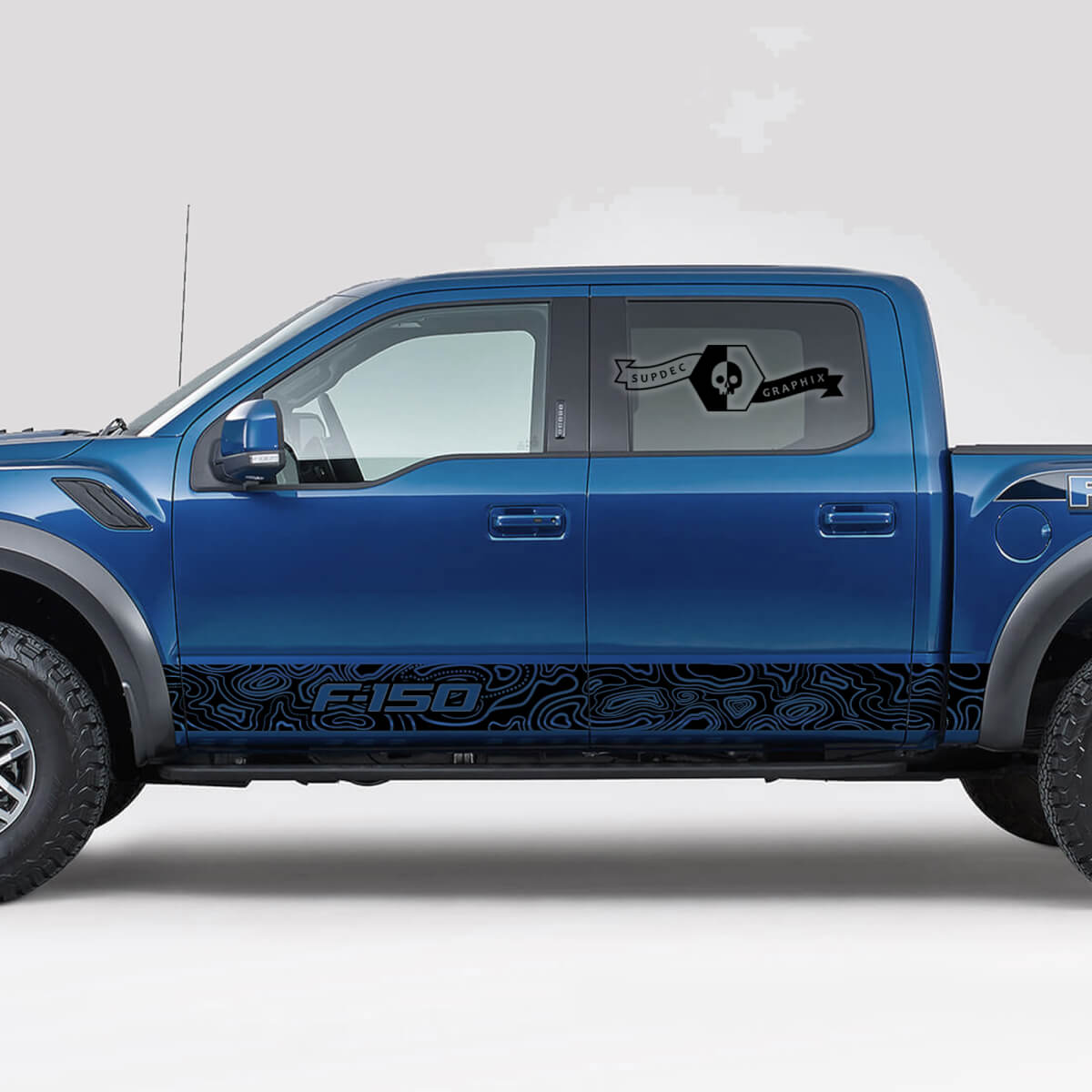 New Ford F-150 Raptor Outline Map Side Rocker Stickers Decals Stripes Graphics