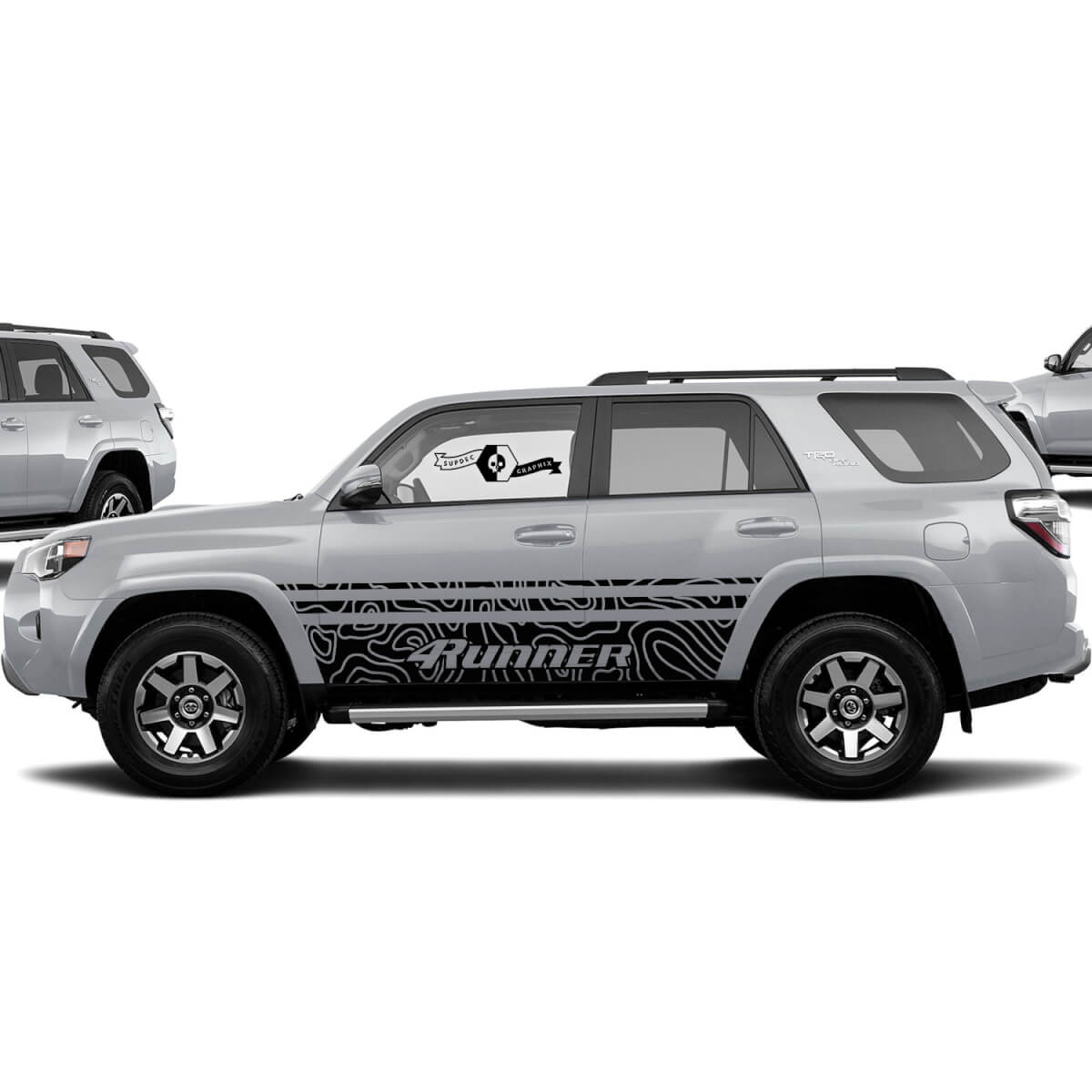 Toyota graphics decal sticker 4Runner Outline Map Side Door Vinyl Decals Stickers for Toyota 4Runner TRD