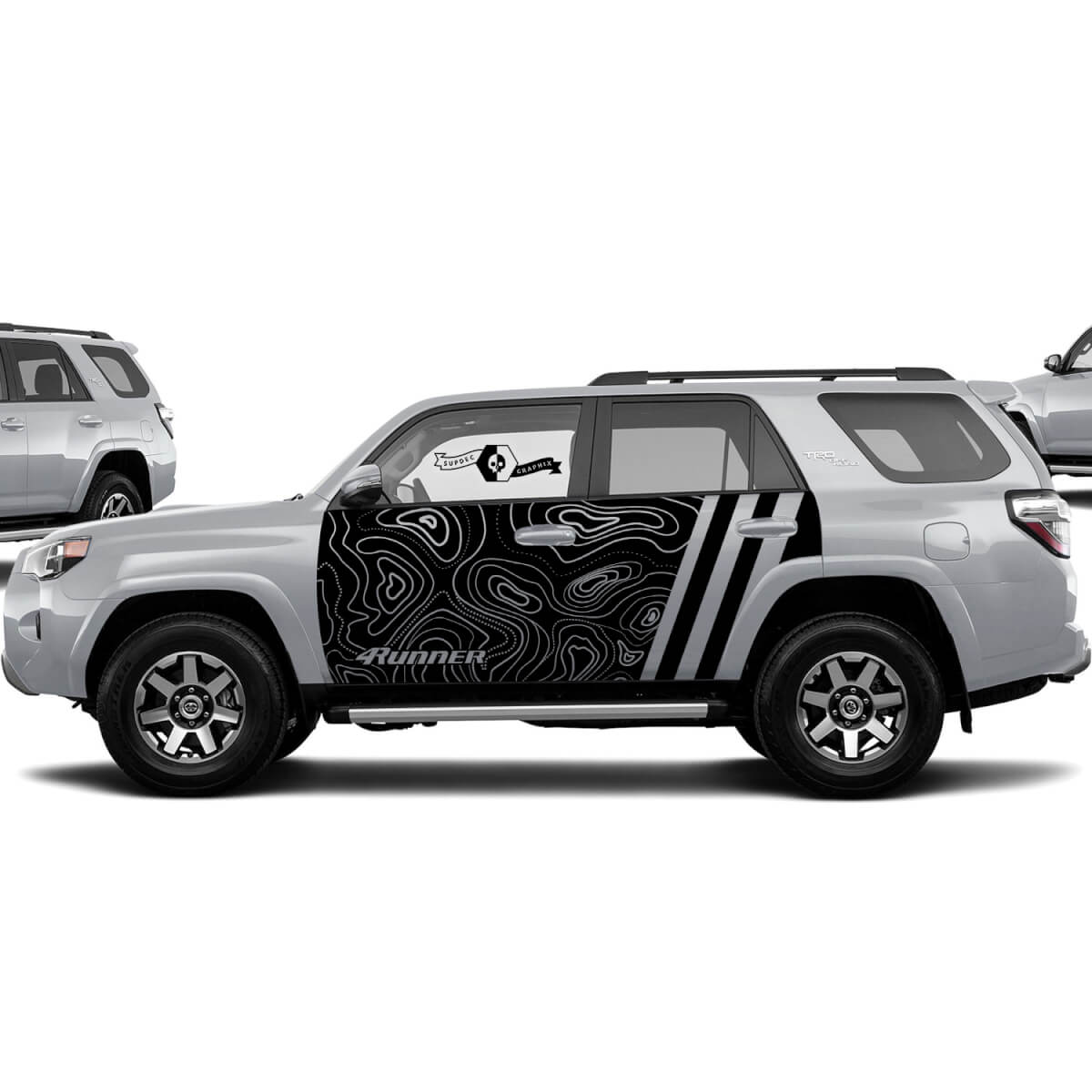 Toyota 4Runner TRD graphics decal sticker 4Runner Outline Map Side Door Vinyl Decals Stickers Wrap Splash
