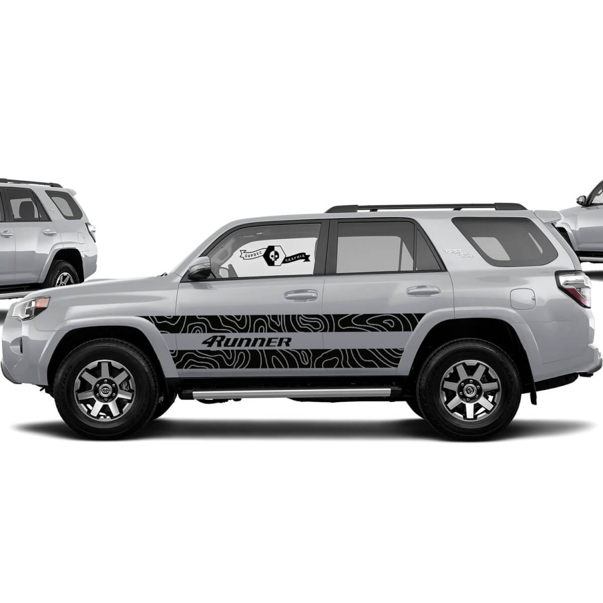 ନୂ Toyota 4Runner TRD ଗ୍ରାଫିକ୍ସ ଡିକାଲ୍ ସ୍ଟିକର୍ 4Runner ଆଉଟଲାଇନ୍ ମ୍ୟାପ୍ ସାଇଡ୍ ଡୋର୍ ଭିନିଲ୍ ଡିକାଲ୍ ସ୍ଟିକର୍‌ଗୁଡ଼ିକ୍‌ସ୍।
