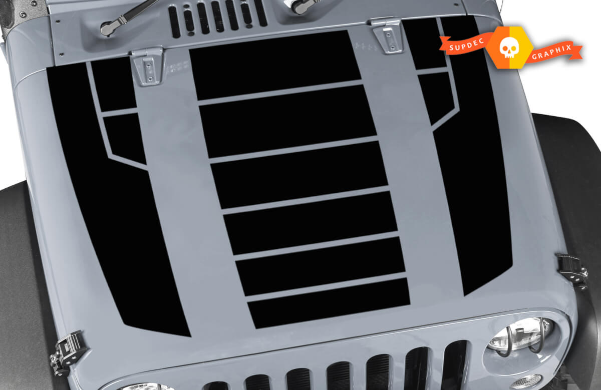 Hood Sticker Decal Vinyl Stripe for Jeep Wrangler Lip Skirt Wing trunk Vent 2015