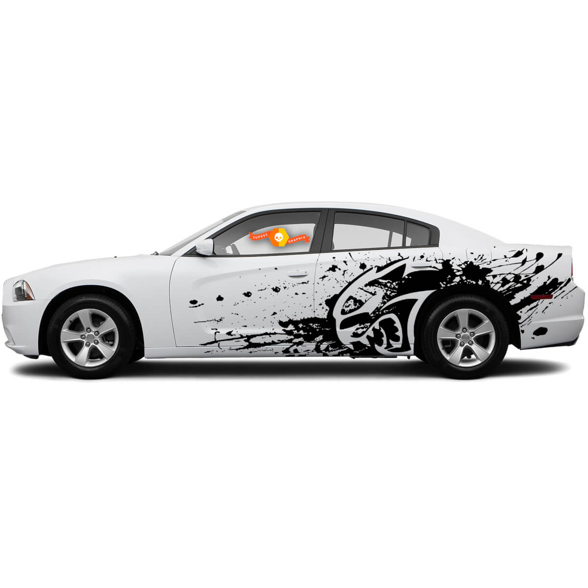 New Dodge Charger Hellcat style Splash Grunge Stripes Kit Vinyl Sticker Decal Graphic