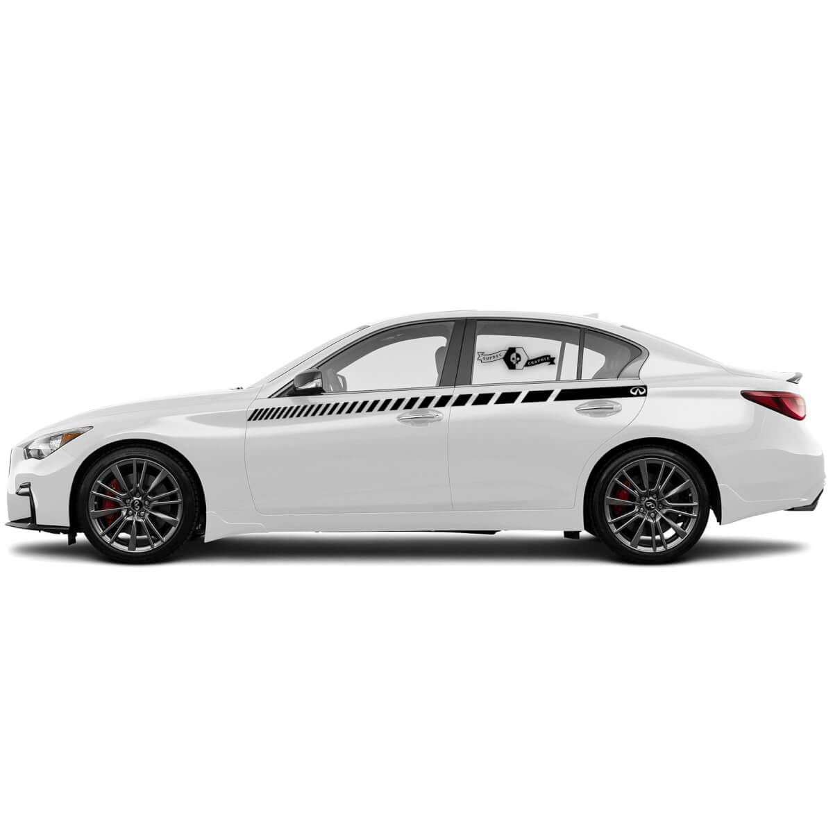 Pair Decal Sticker Side top part door Stripe for INFINITI Q50 Q60