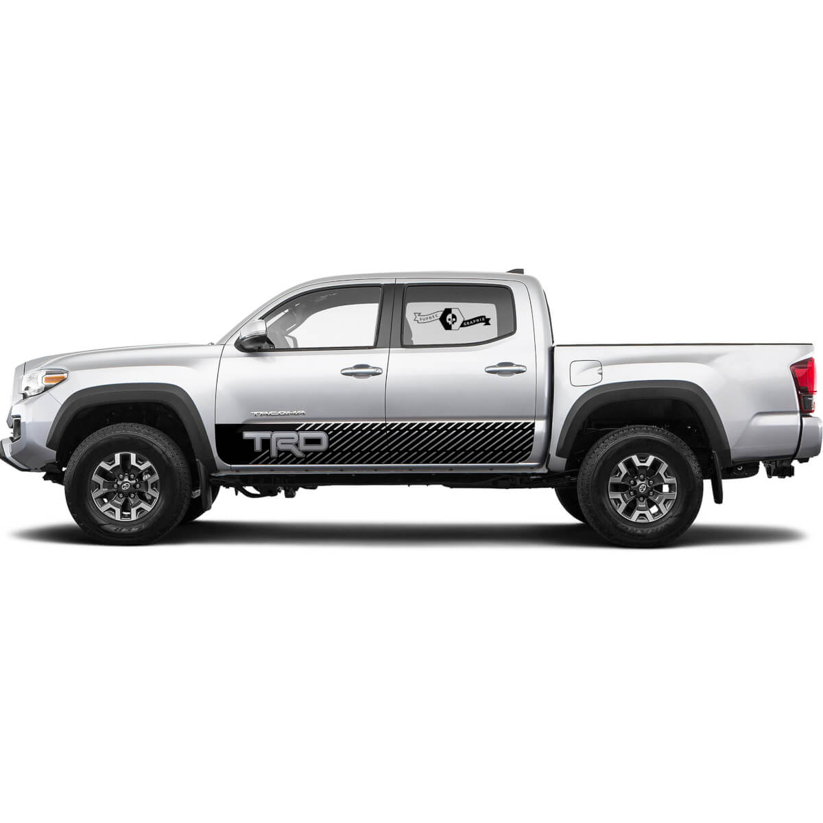 TRD off road Lines Rocker Panel BedSide Side Vinyl Stickers Decal fit to Toyota Tacoma Tundra all years