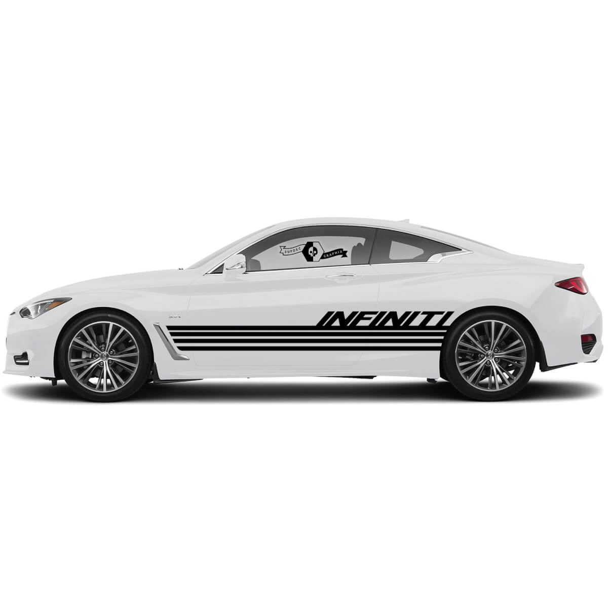 Pair Modern Decal Sticker large wide door Stripe for INFINITI Q50 Q60