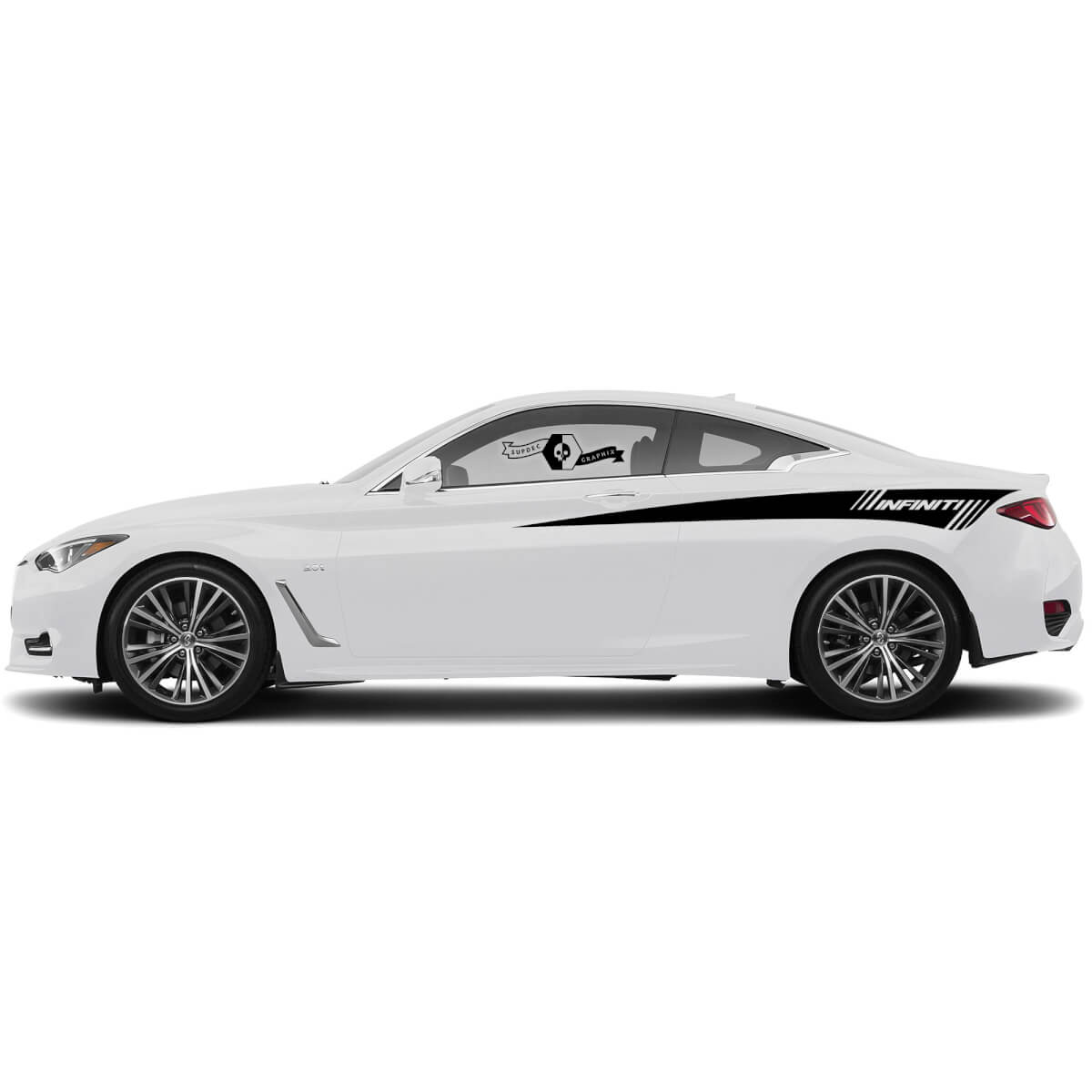 Pair Door Accent Strip Side Decal Sticker door Stripe for INFINITI Q50 Q60