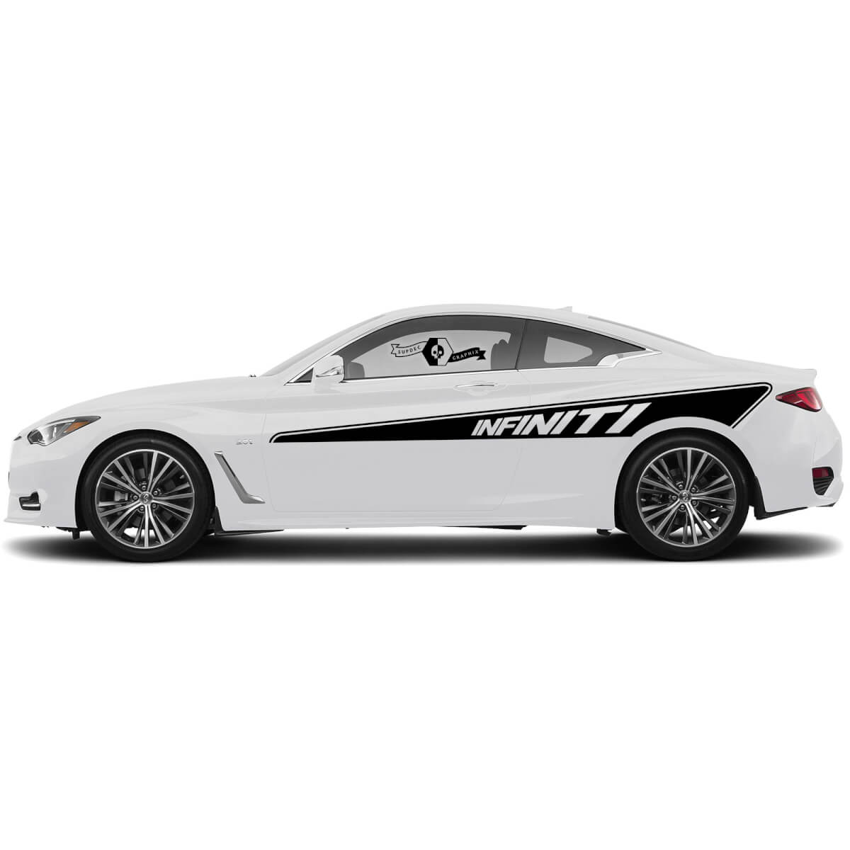 Pair Door Accent Strip Side Decal Perspective Sticker door Stripe for INFINITI Q50 Q60