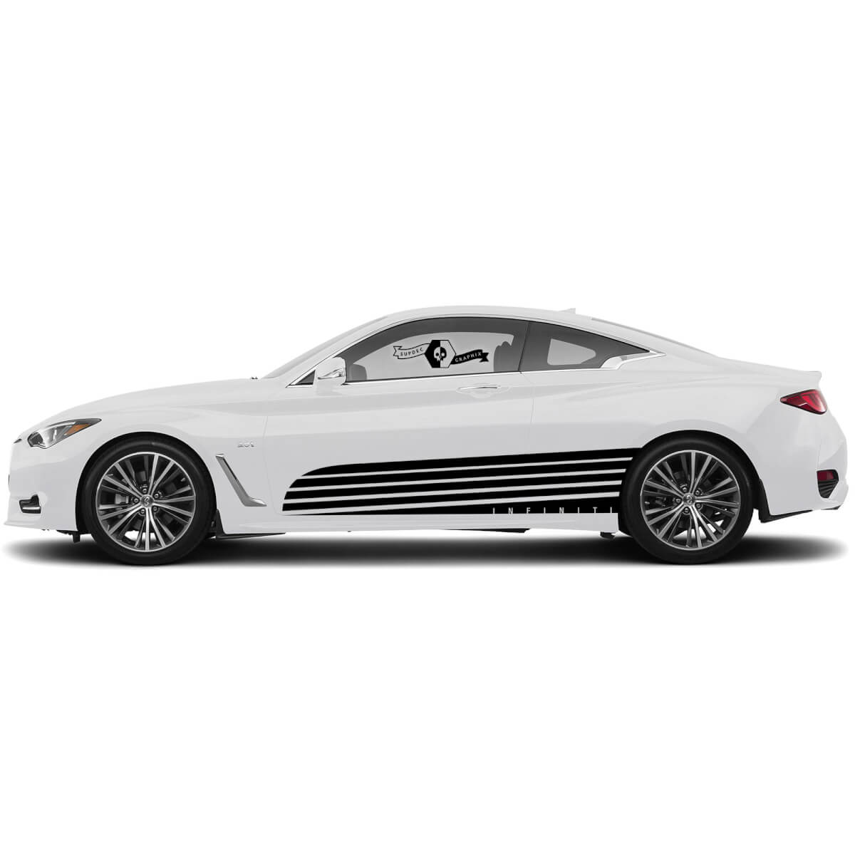 Pair Door Accent Bottom Part Body Strip Strobe Side Decal Perspective Sticker door Stripe for INFINITI Q50 Q60