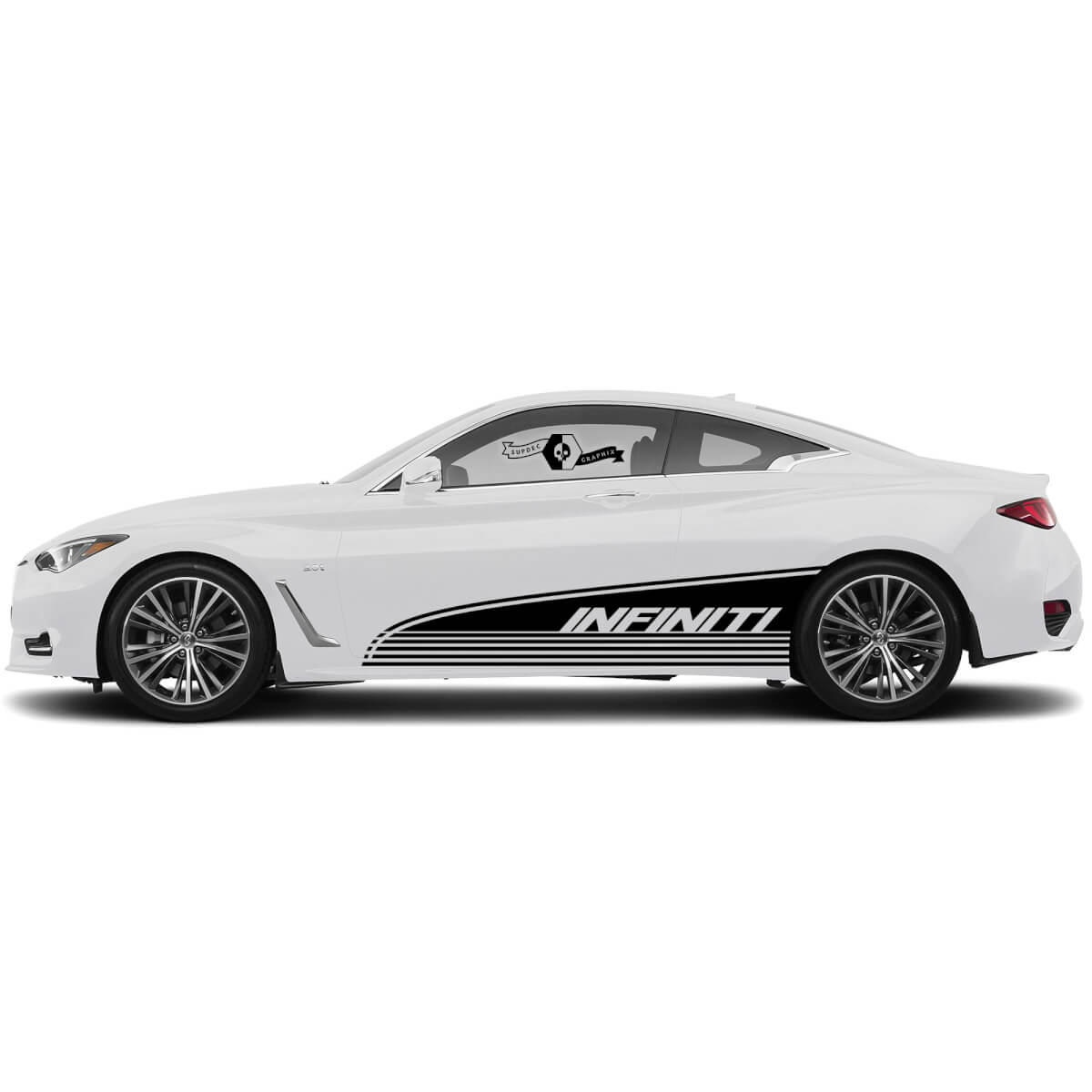 Pair Door Accent Bottom Part Body Strobe Side Decal Perspective Sticker door Stripe for INFINITI Q50 Q60