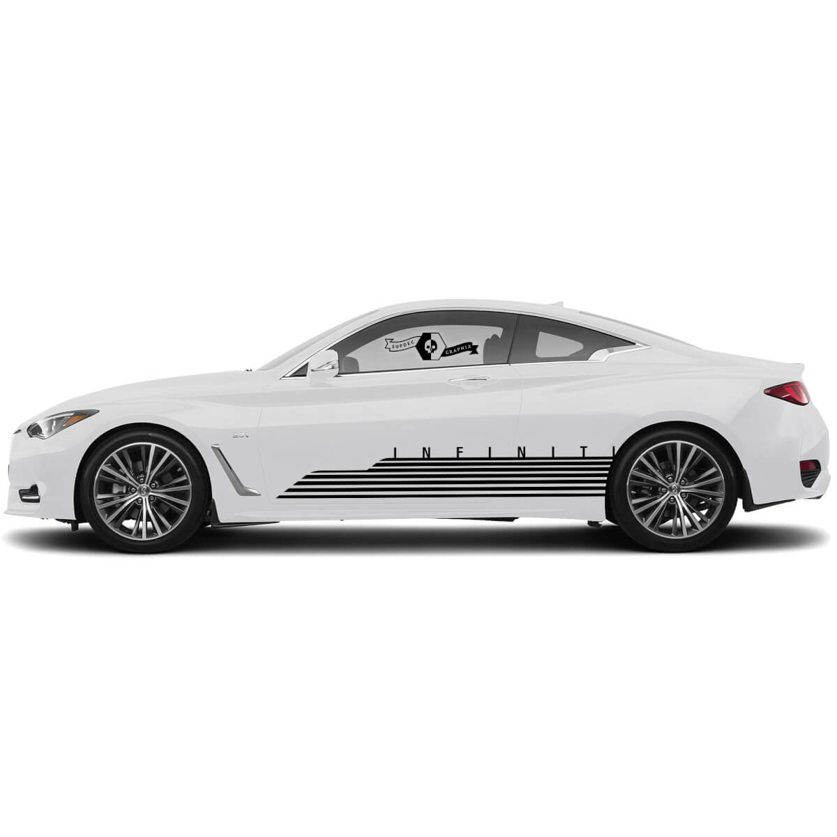 Pair Door Strobe Bottom Part Body Strip Strobe Side Decal Perspective Sticker door Stripe for INFINITI Q50 Q60