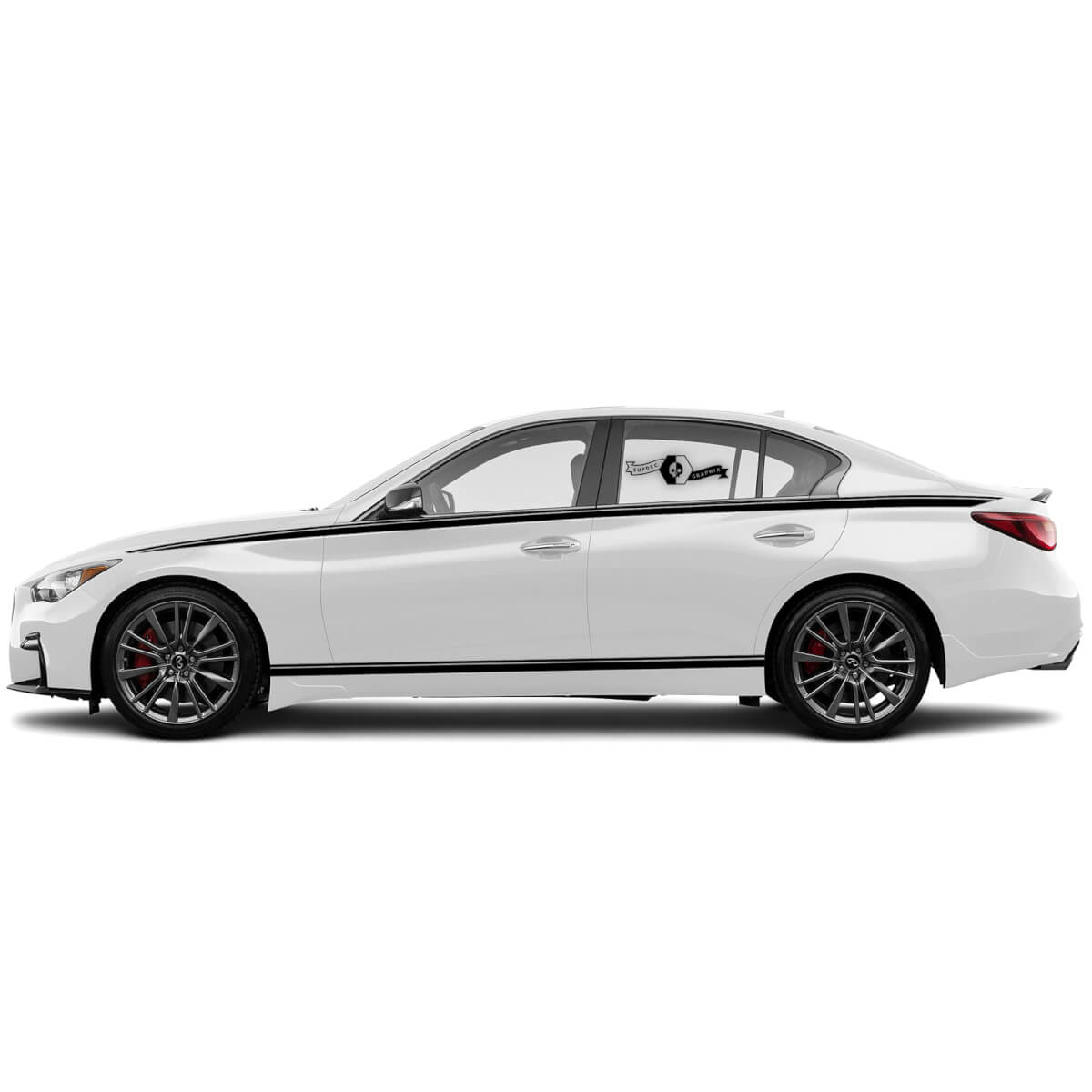 Kit Door Accent Top and Bottom Body Trim Strip Side Decal Sticker door Stripe for INFINITI Q50 Q60