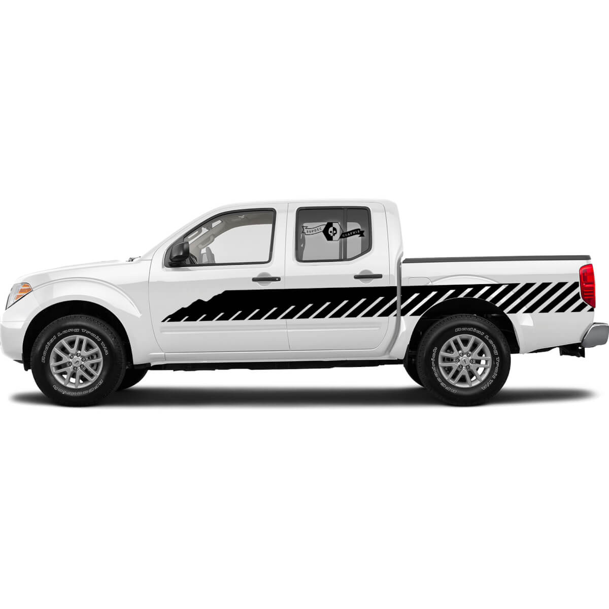 Pair  Mountains Frontier Nissan Decal Strobe Line Rocker Panel Stripe Sticker Side Stripe Kit For Nissan Titan Side Vinyl Stickers
