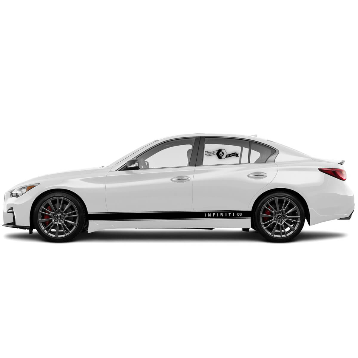 2 New Decal Rocker Panel Sticker Solid Modern Slim Stripe for INFINITI Q50 Q60