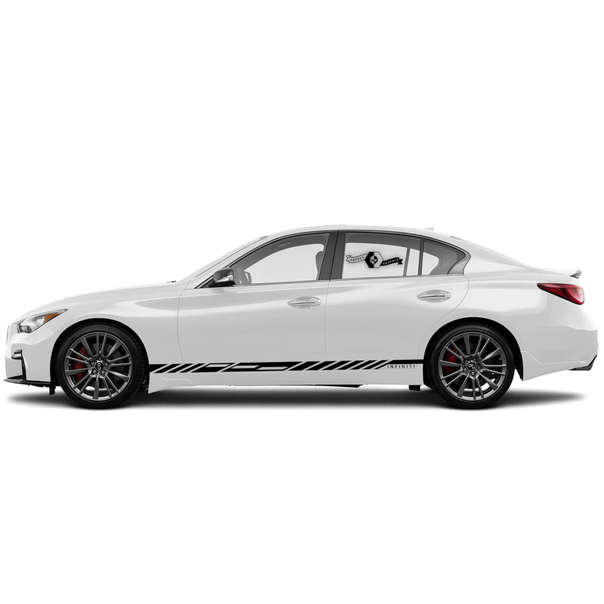 2 Decal Rocker Panel Sticker Modern Slim Stripe for INFINITI Q50 Q60