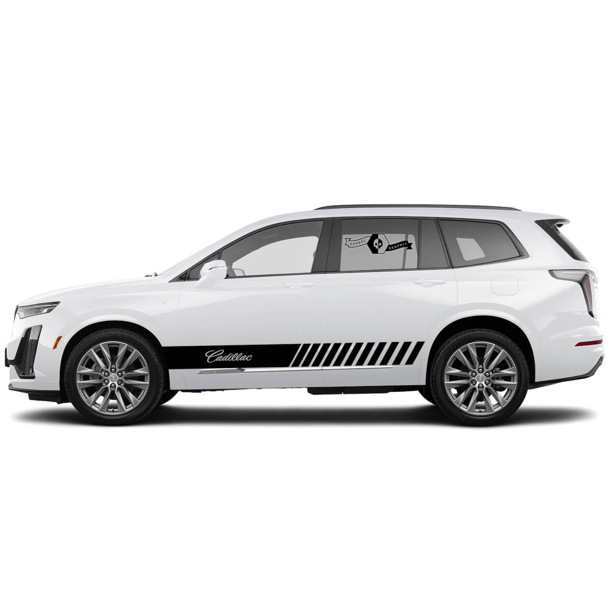 2 New Decal Doors Classic Sticker Lines Classic Stripe for Cadillac XT6