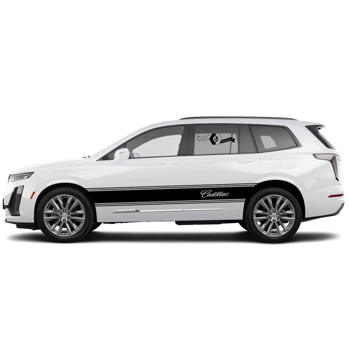 2 New Decal Sticker Stylish Rocker Panel Stripe Wrap vinyl Decal for Cadillac XT6