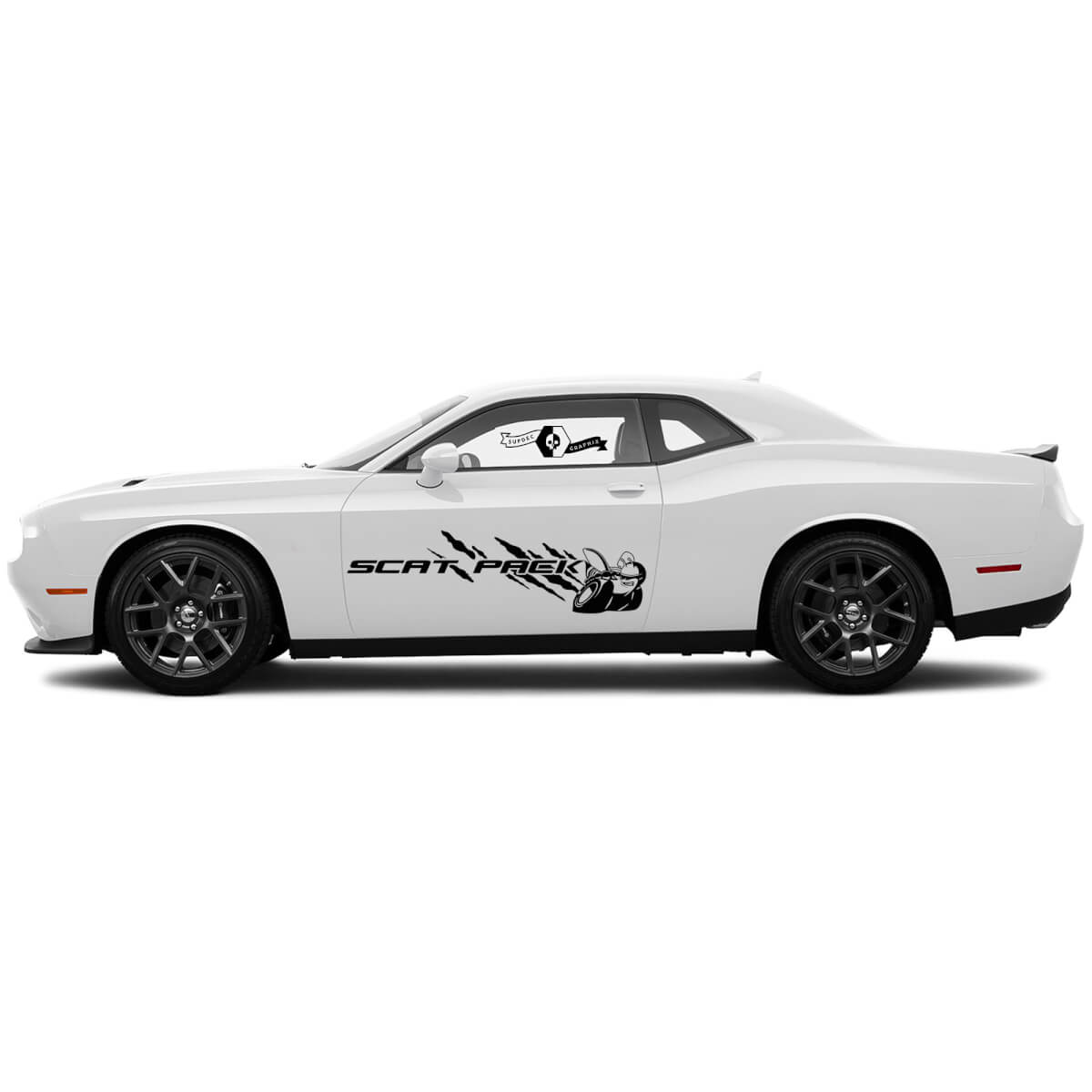 2 Side Dodge Challenger Scat Pack traces of dirt Сlassic Side Vinyl Decals Graphics Sticker