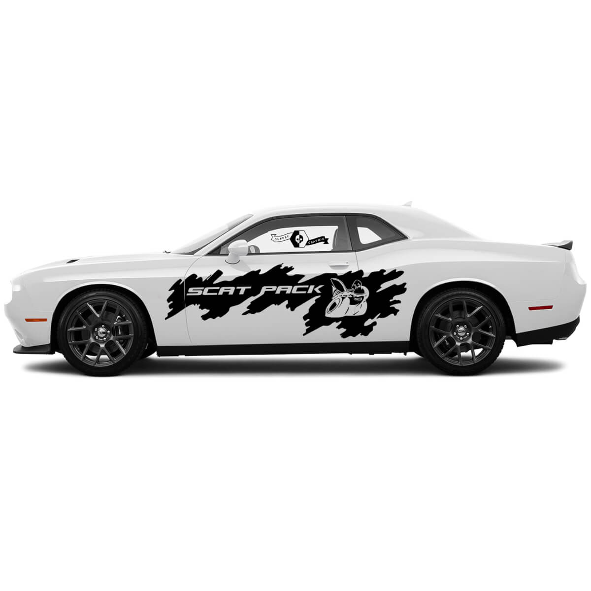 2 Side Dodge Challenger Scat Pack Door traces of dirt Wrap Classic Side Vinyl Decals Graphics Sticker