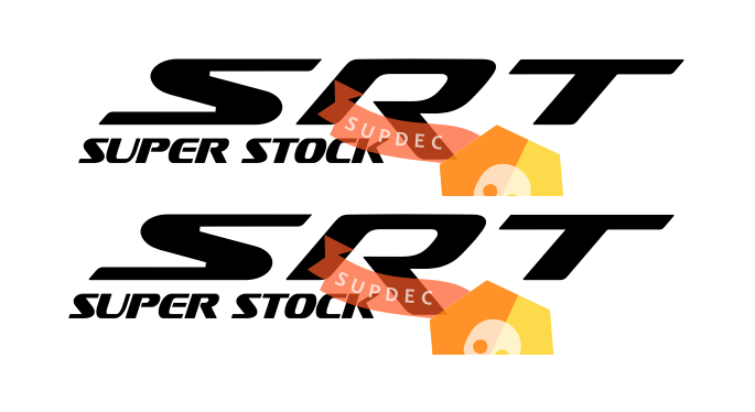 2x SRT SUPER STOCK in Grunge Distressed style Side Splash Vinyl Sticker Decal for Dodge Charger Challenger