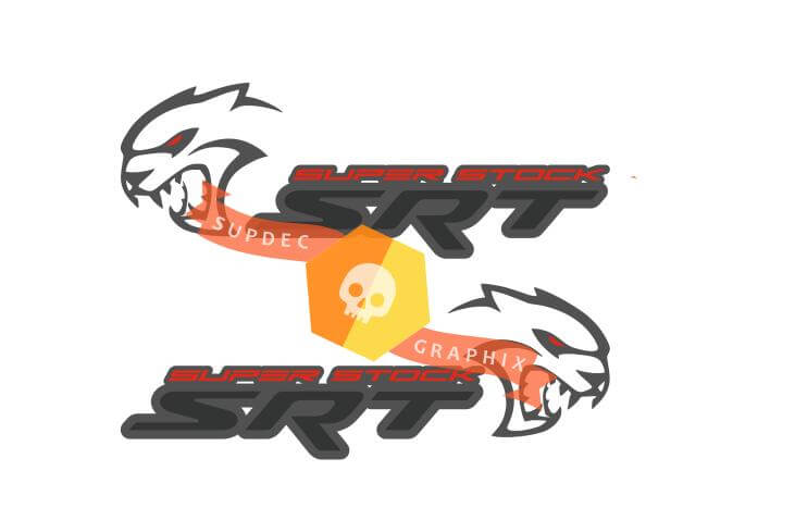 2x SRT SUPER STOCK Color costom style Side Splash Vinyl Sticker Decal for Dodge Charger Challenger