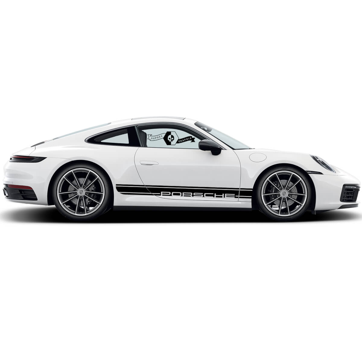 2 Porsche 911 Porsche Carrera Rocker Panel Lines Trim Side Stripes Doors Kit Decal Sticker
