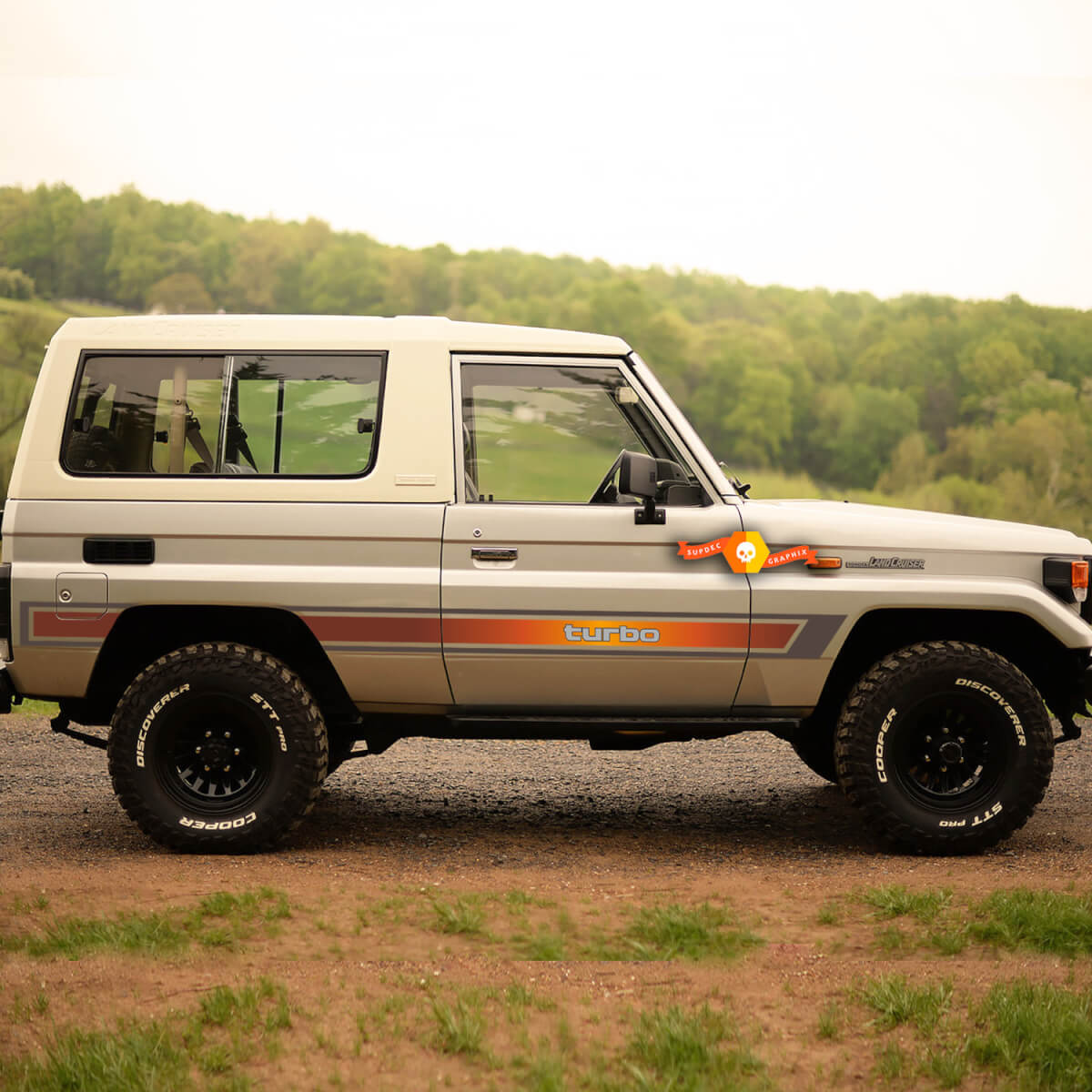 1989 Toyota Land Cruiser Side Retro Vintage Rocker Panel Stripes Sticker Decal Graphics