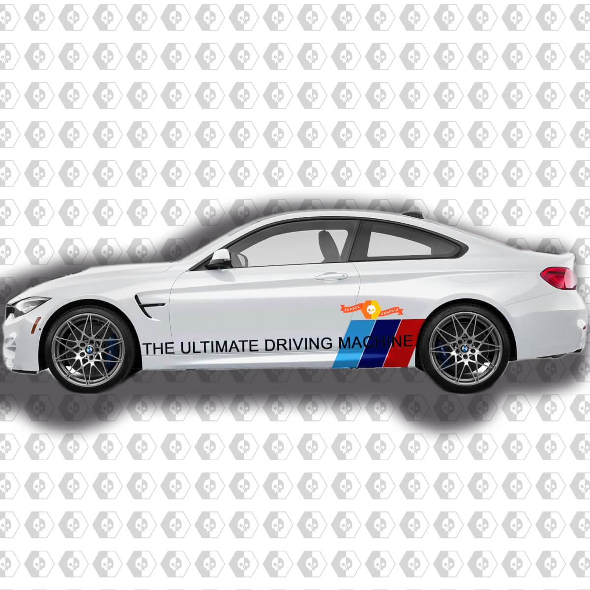 The Ultimate Driving Machine BMW M colors Set Of Side Stickers Decals For M4 F82 F83 M3 440 340