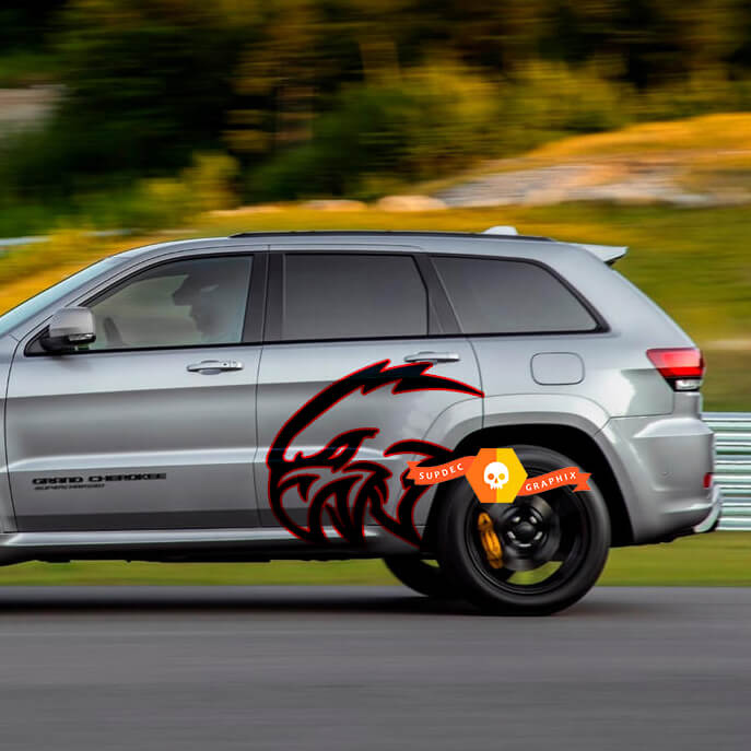 Jeep Grand Cherokee SRT TrackHawk 2 color Side Vinyl Sticker Decal Graphic 2