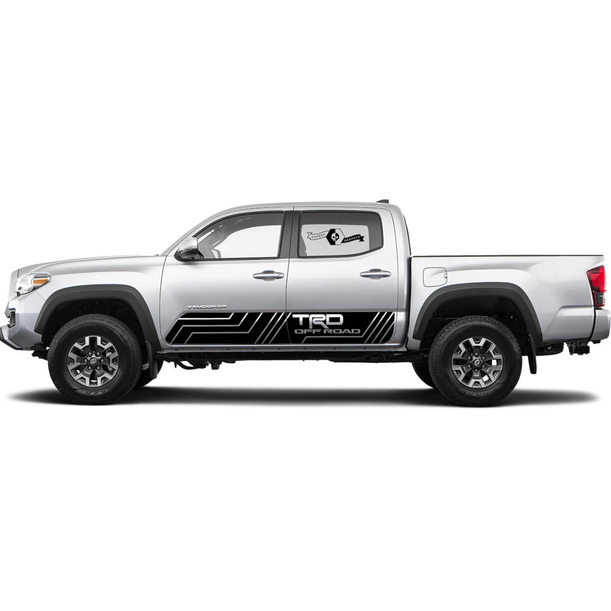 2 For Toyota Trd Off Road Modern Slit Lines Tacoma Stripe Doors Rocker Panel Decal Sticker Graphic 