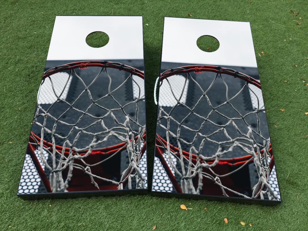 Basketball hoop Cornhole Board Game Sticker Decal VINYL WRAPS with LAMINATED