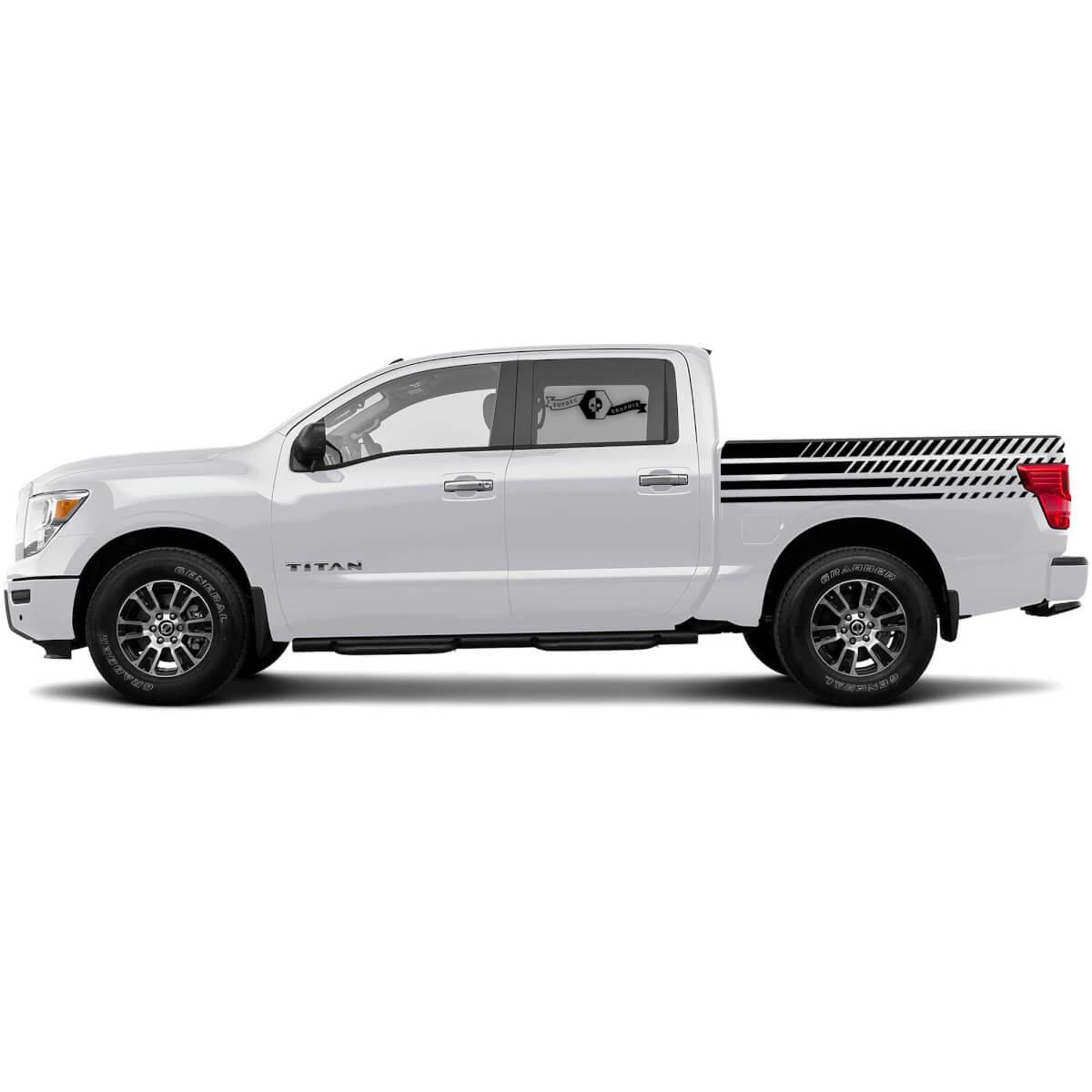 Car Decal Graphic Sticker Side Stripe Kit For Nissan Titan BedSide Side Vinyl Stickers 4 lines