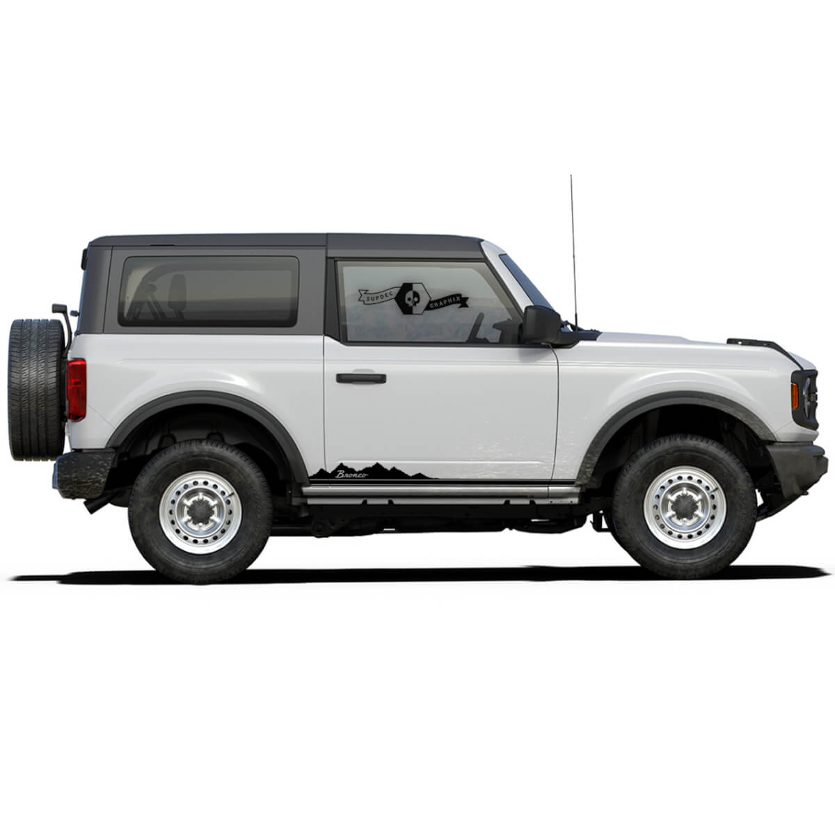 Pair of Mountains Rocker Panel Side Decals Stickers for Ford Bronco 2021 - new