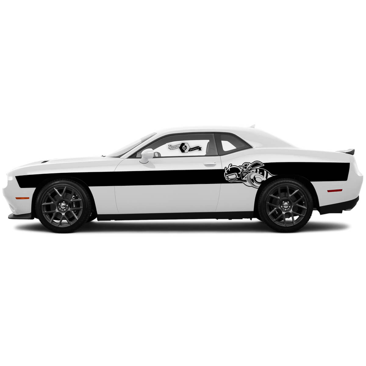 2X Dodge Challenger R/T  Solid Line Side Doors Vinyl Graphics Scat Pack