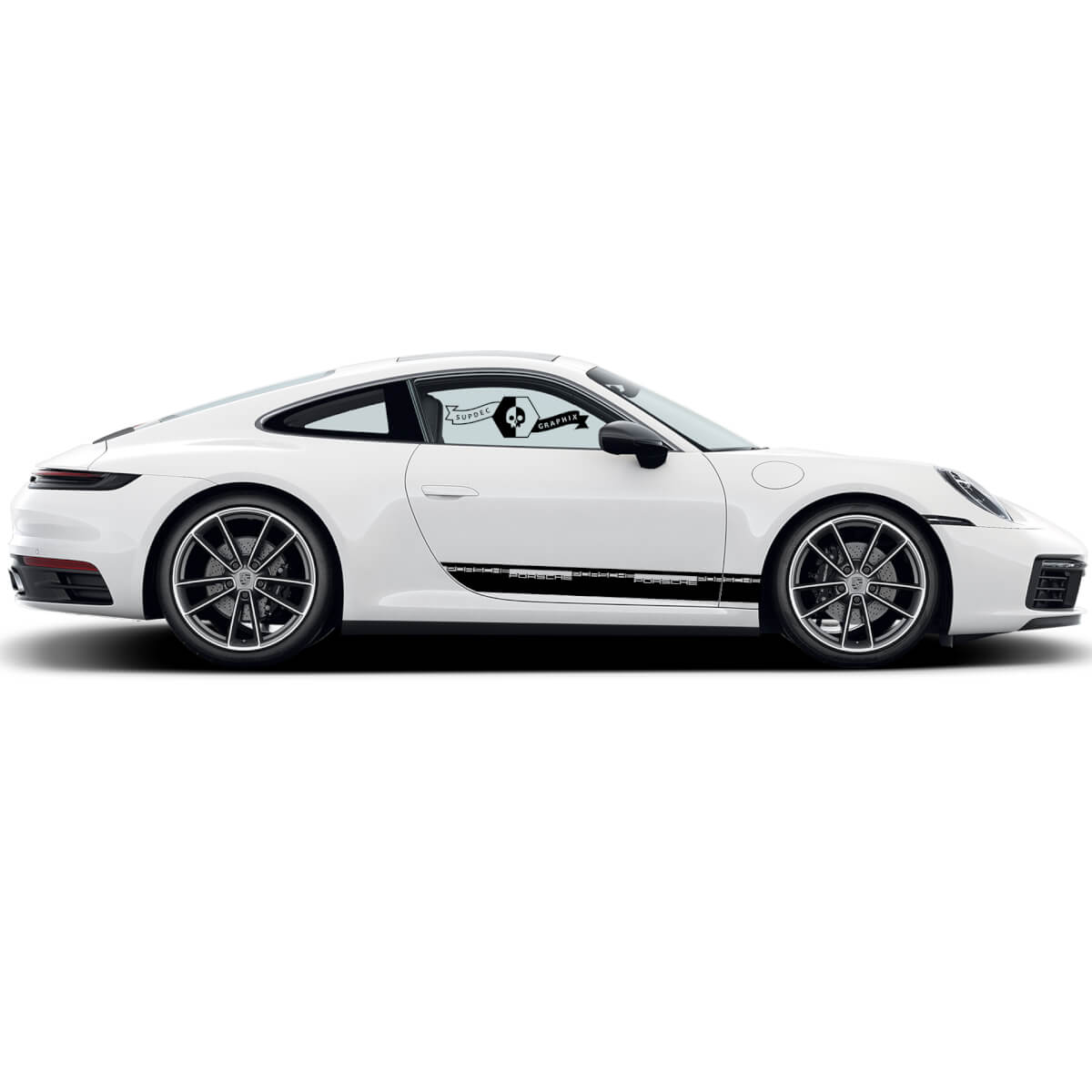2 Porsche 911 Porsche Carrera Rocker Panel outline Side Stripes Doors Sticker Decal