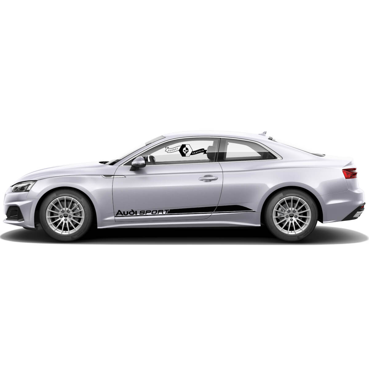 Pair Audi A5 Car Styling Rocker Panel Vinyl Auto Car Sticker for Audi Door Side Black Line
