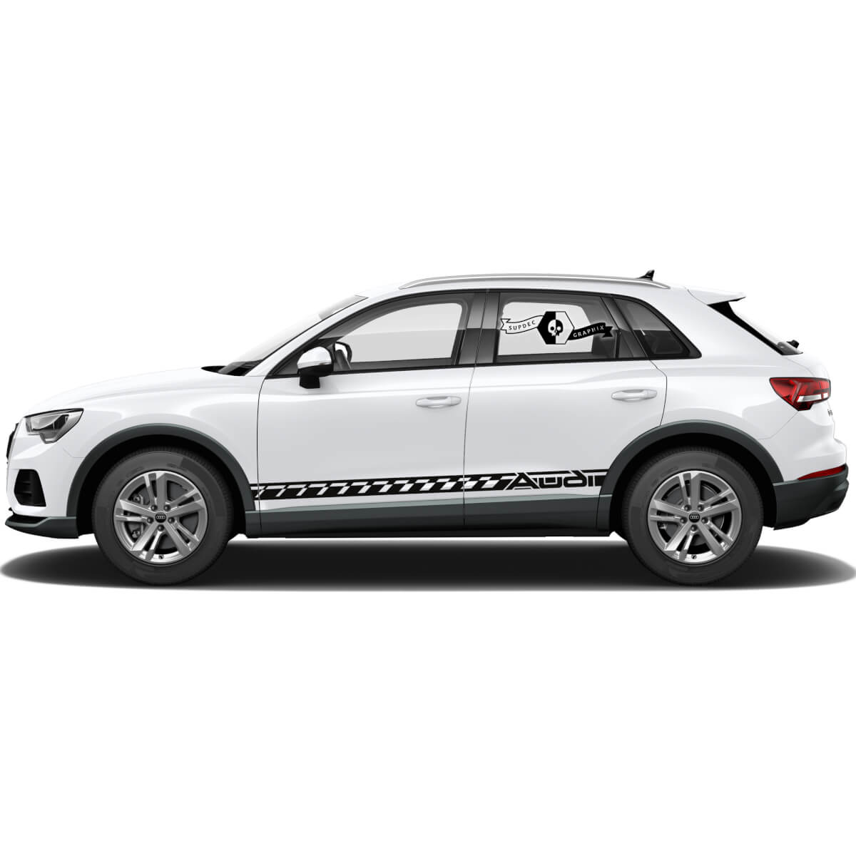 Pair Audi Q3 Stickers Door Side For Rocker Panel Rally 2021 Vinyl Decal Sticker

